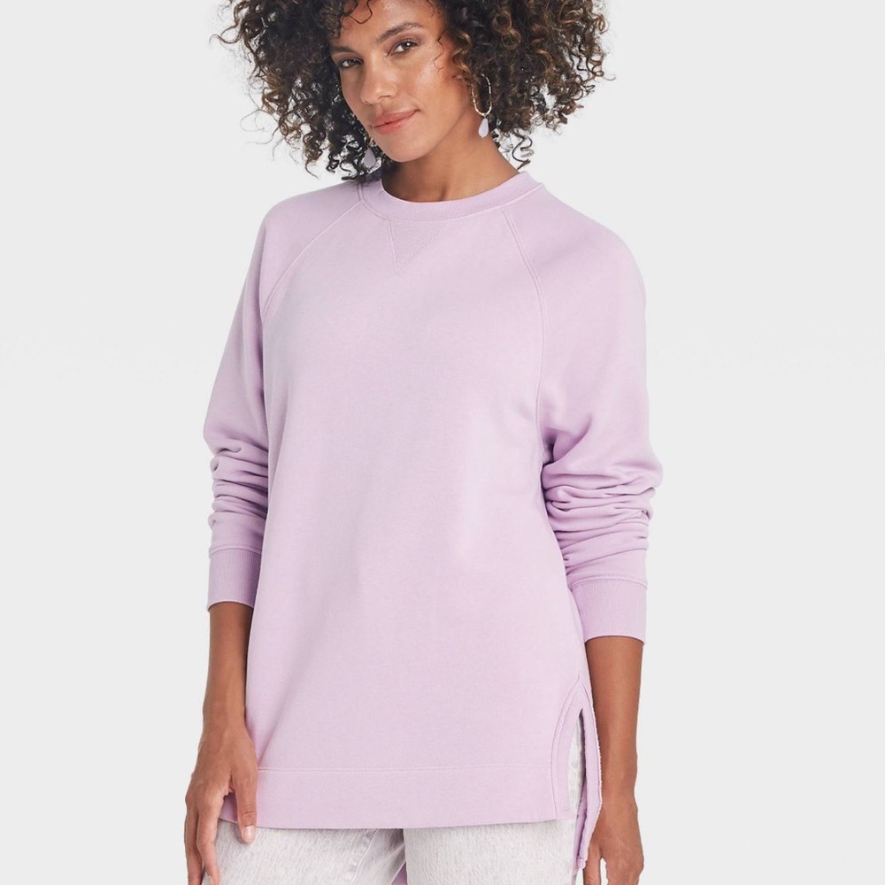 Women's Lilac Fleece Tunic Sweatshirt